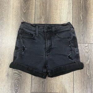 Size 00 Hollister black distressed denim shorts